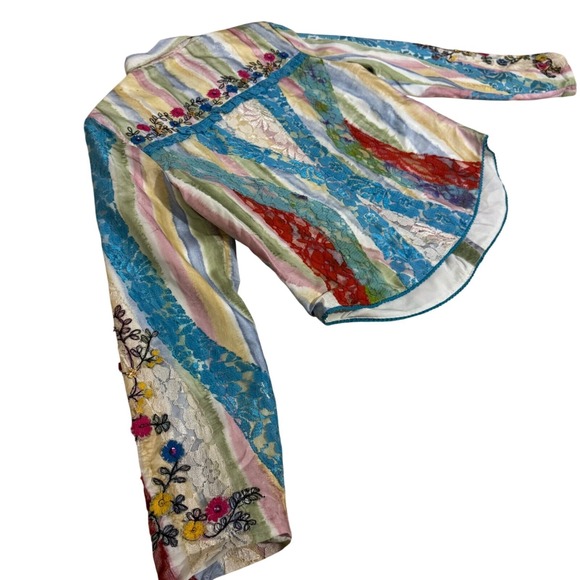 Sandy Starkman‎ Womens Shirt Medium VTG Embroidered Embellished Button Down - Picture 4 of 8